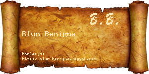 Blun Benigna névjegykártya